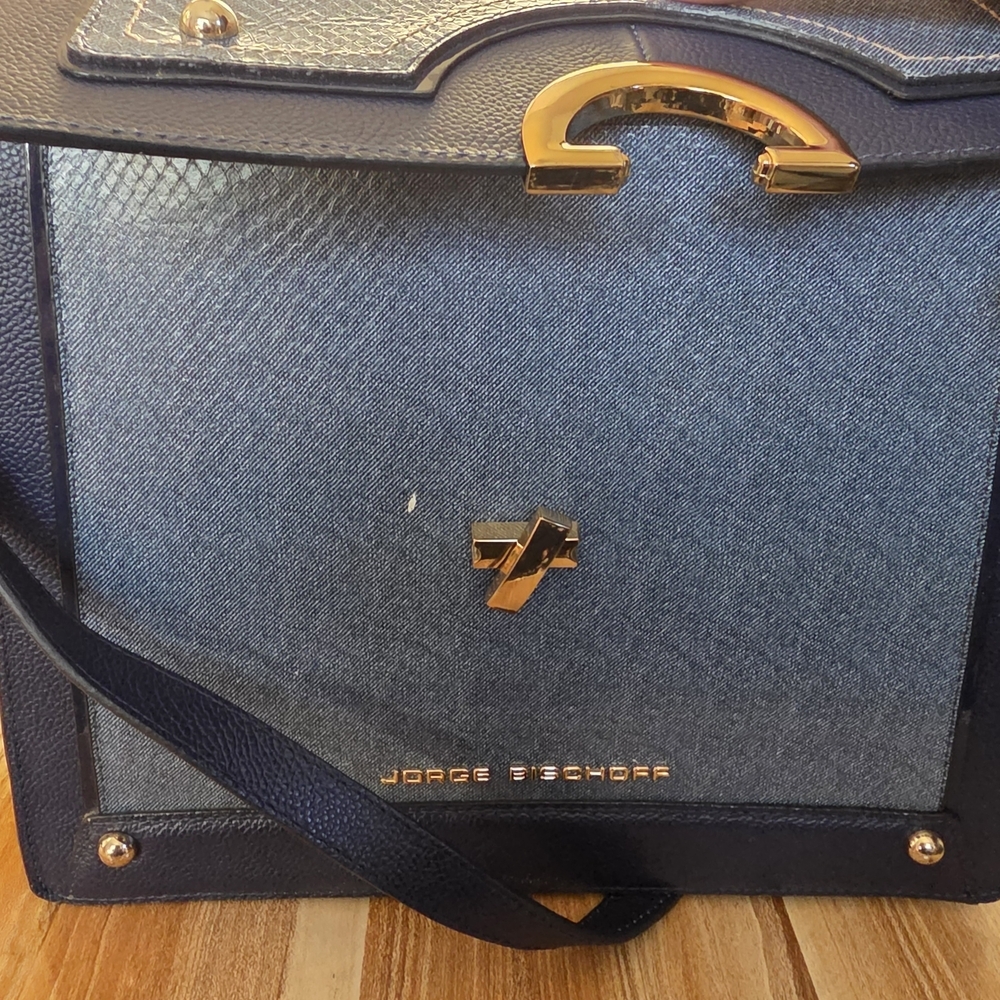 Jorge Bischoff Denim Blue Women's Shoulder Bag - Picture 7 of 13